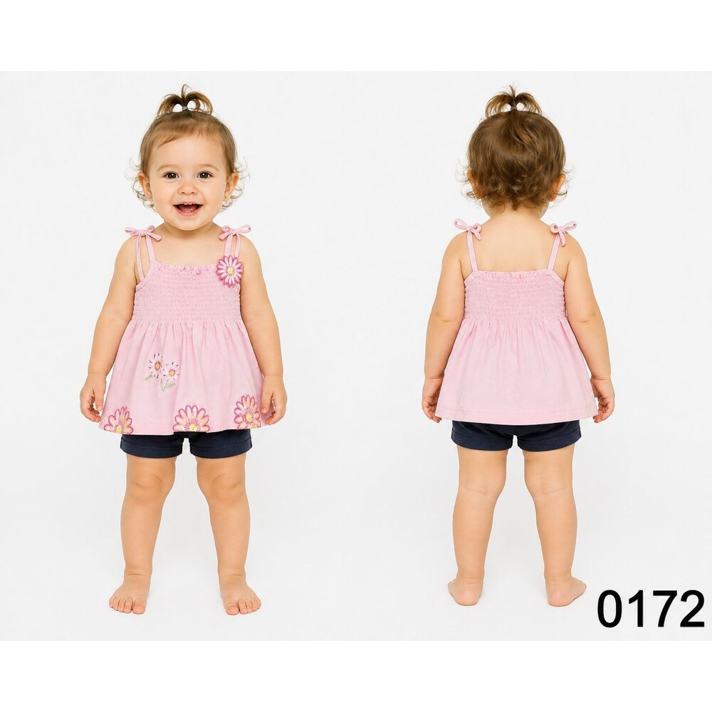 Koala Kids Smocked Baby Girl Top - pink, sz 2T - 0172